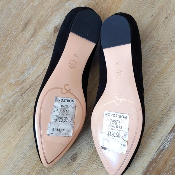 Joan & David Dahayli Black Suede Pointed Flat Shoes - Picture 7 of 11